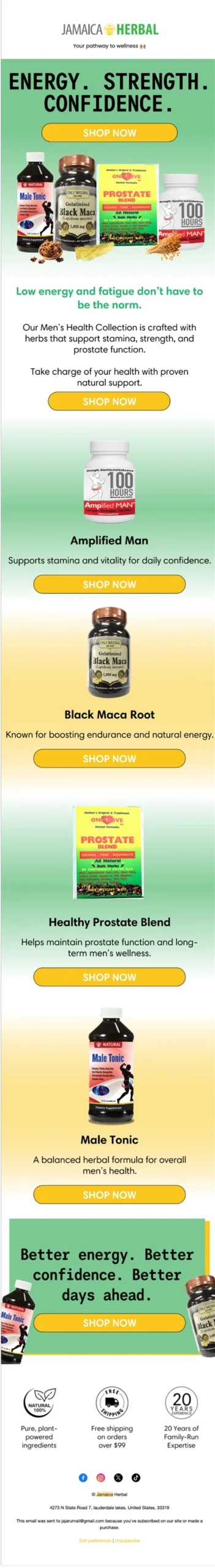 Your Proactive Media Email Design 19 with Jamaica Herbal