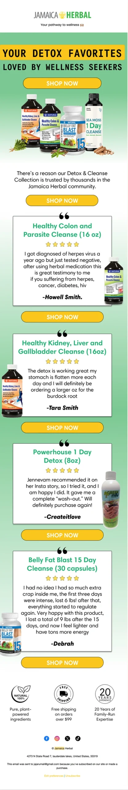 Your Proactive Media Email Design 20 with Jamaica Herbal